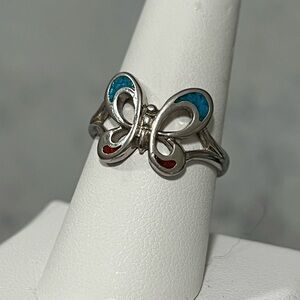 Vintage Native American Navajo sterling silver 925 butterfly ring